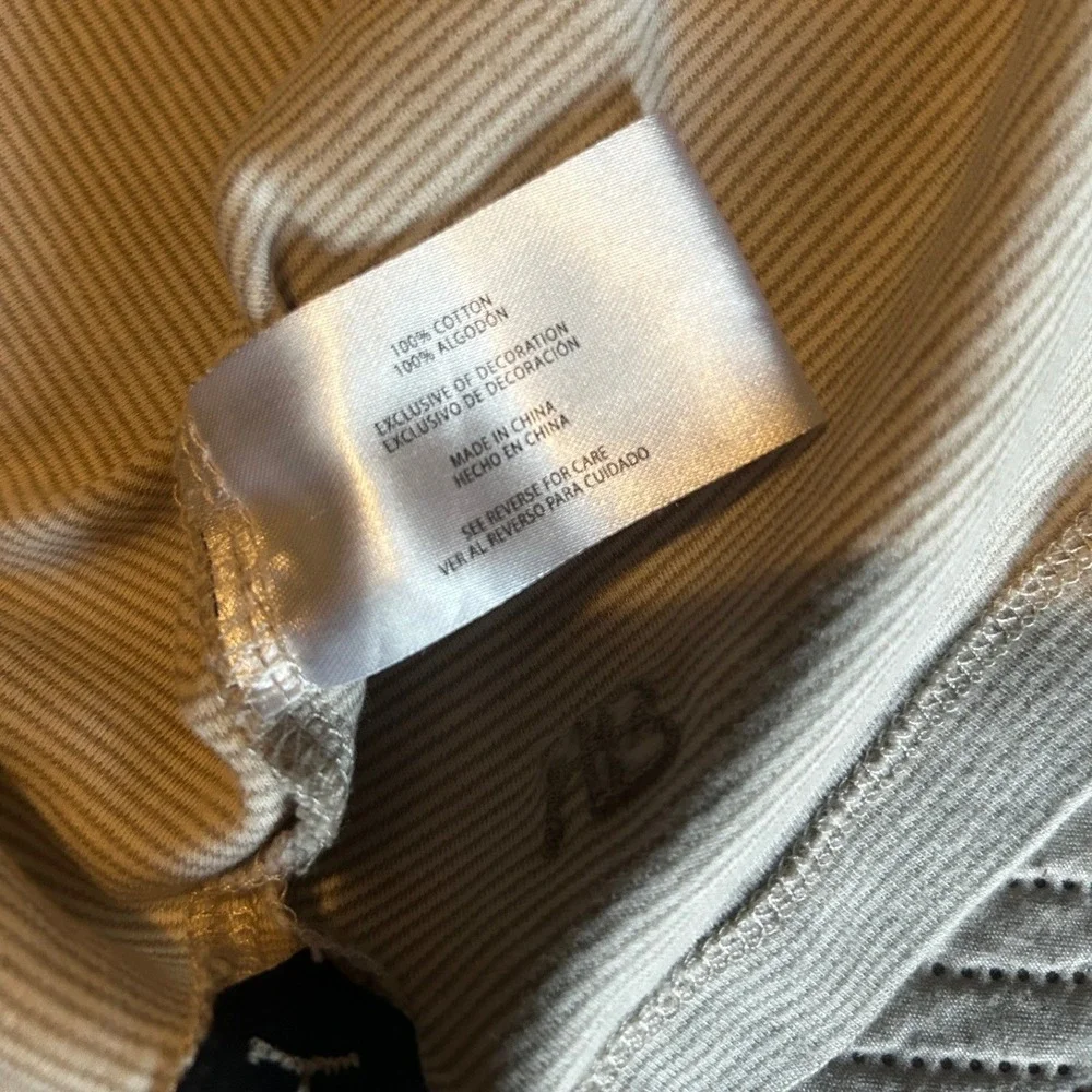 Banana Republic Luxe Performance Tee Mens XL Beige White Micro‎ Stripe Cotton